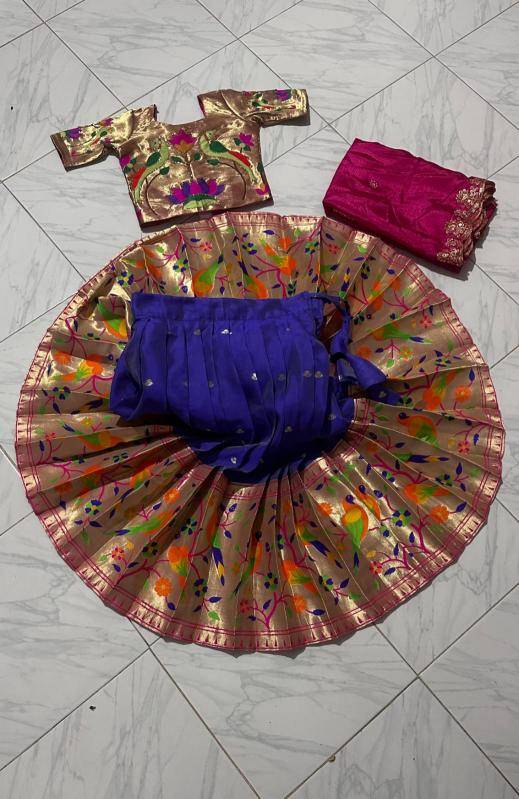 NEW LAUNCING KIDS LEHENGA CHOLI paithani silk Kids clothing manufacturers in Mumbai 
